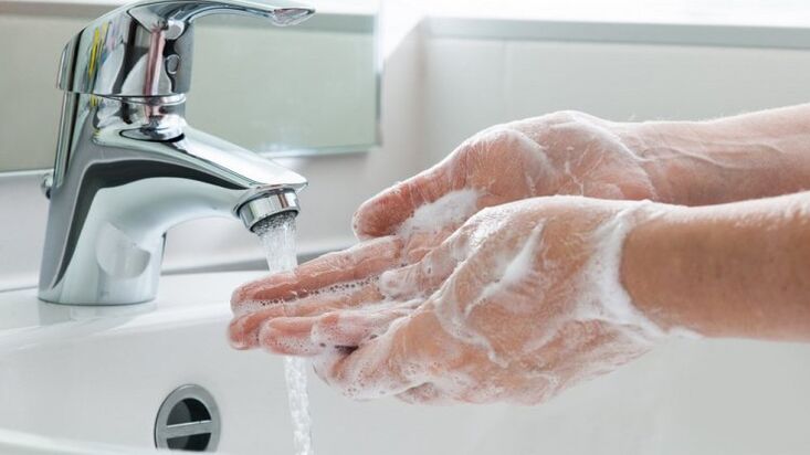 Hand washing to prevent parasite infection