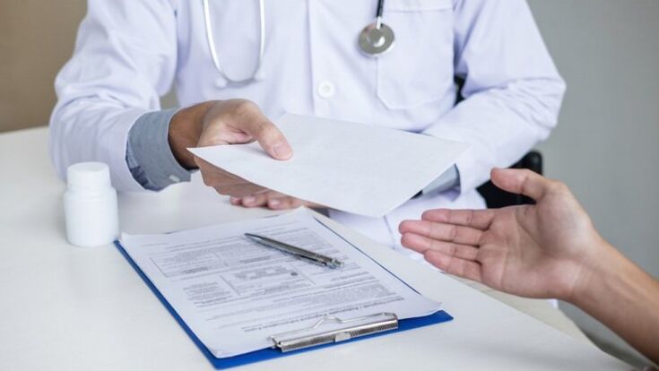 the doctor prescribes the treatment of parasites